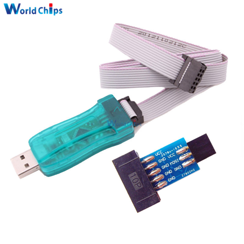 10 Pin Convert to Standard 6 Pin Adapter Board+USBASP USBISP AVR Programmer USB 