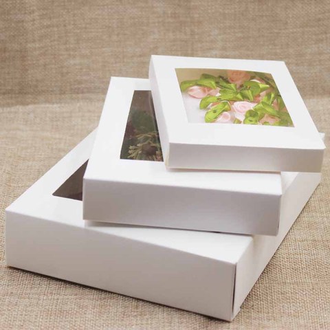 5pcs per lot Multi size window package box paper gift display box with clear pvc window for party/wedding/candy favor package ► Photo 1/6