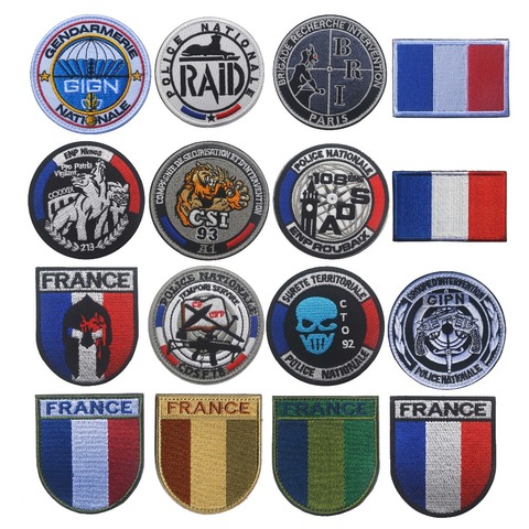 France Patches Embroidery Badges Armband Military Tactics Striped Bandage Flag CSI CDSF GIGN GIPN French Patches ► Photo 1/6