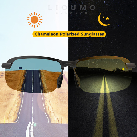 Intelligent Polarized Photochromic Sunglasses Day Night Vision Goggles Driver Eyeglasses Men Women Yellow Lens Driving Glasses ► Photo 1/6