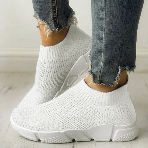 Women Shoes Slip On White Sneakers For Women Vulcanize Shoes Basket Femme Super Light Women Casual Shoes Chunky Sneakers ► Photo 1/6