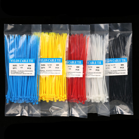 100pcs/bag Colorful 3X150MM Self-Locking Plastic Nylon Wire Zip Ties Cable Tie Seven Color ► Photo 1/6