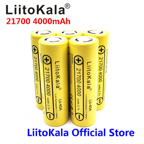 2022 5PCS LiitoKala Lii-40A 21700 4000mAh Rechargeable Li-Ion Battery 3.7 V 15A Power 5C Discharge 21700 battery ► Photo 1/6