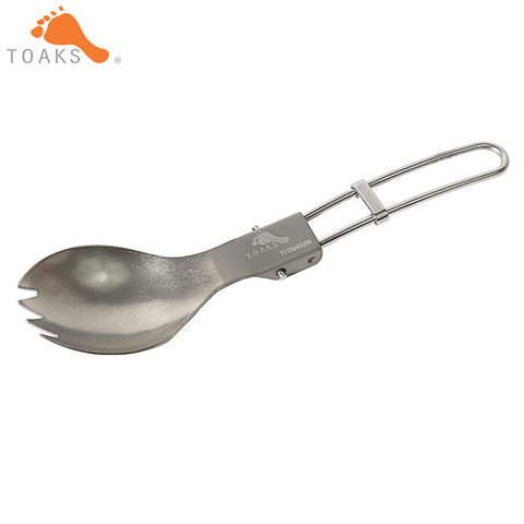 TOAKS T-21 Titanium Folding Spork Outdoor Picnic and Household Dual-Use Tableware Spoon 152mm 18g ► Photo 1/5
