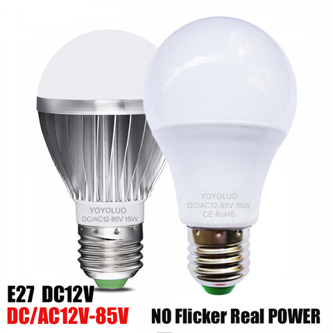 2022 NEW LED Bulb Lamp DC 12V 24V 36V E27 3w 5w 7w 9w 12w 15w Cooling plastic clad aluminum Spotlight SMD2835 Corridor lights ► Photo 1/6