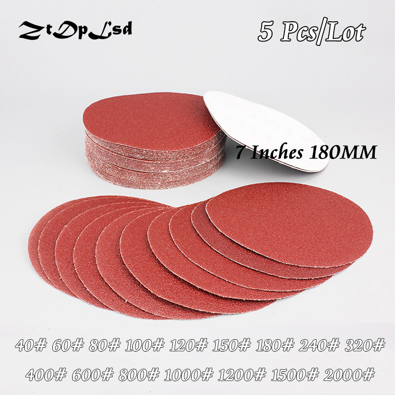 7Inch 180Grit 20PCS A LOT Sander Disc sanding pad Polishing pad Sandpaper 180mm