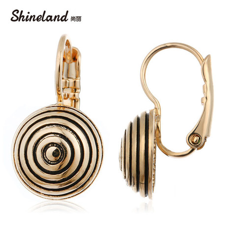 Shineland New High Quality trendy /White trendy /Rose trendy- Round Stripe Drop Earrings Women Fashion Jewelry Accessories ► Photo 1/6