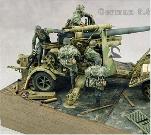 High Quality Resin Kit 4 Figures 1:35 WW2 German Artillery NO TANK 