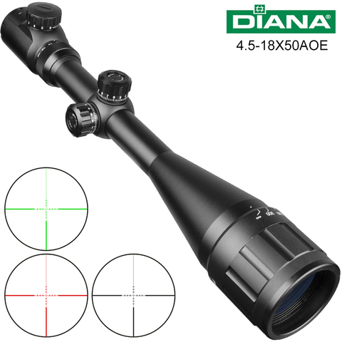 DIANA AOE 4.5-18X50 Riflescope Adjustable Green Red Dot Cross Sight Hunting Scope Light Reticle Optical Tactical Scopes ► Photo 1/6