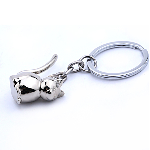 3D cat keychain cute key ring for women kitten lucky cat key chain key holder mens car portachiavi chaveiro llaveros bag charm ► Photo 1/6