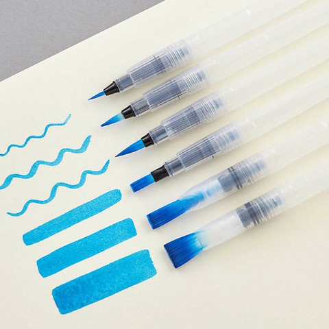 6pcs/Set Transparent tap water watercolour water soluble color pen nylon Watercolor Color Drawing Art Supply ► Photo 1/5