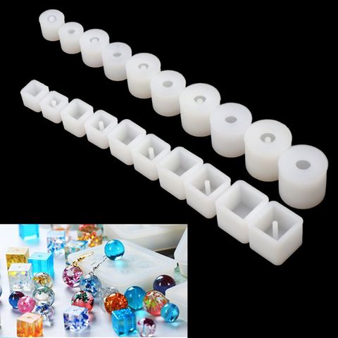10/20Pcs Silicone UV Resin DIY Round Square Beads DIY Mold Jewelry Making Resin Casting Mold ► Photo 1/6