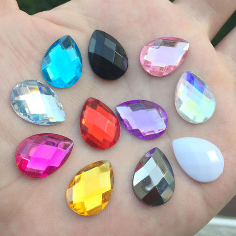 20pcs 13*18 Drop Crystals FlatBack Rhinestones Acryl strass stones for wedding -B13 ► Photo 1/6