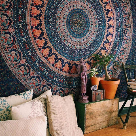 Indian Mandala Tapestry Hippie Wall Hanging Bohemian Beach Throw Rug Blanket Camping Tent Travel Mattress Psychedelic Tapestries ► Photo 1/6