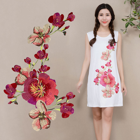 New Plum Blossom Flower Collar Sew on Patch Applique Badge Embroidered Lace Dress Cheongsam Clothes Decor DIY Accessories ► Photo 1/3
