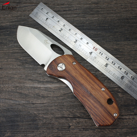Enlan EL-05 Folding Knife 8Cr13Mov Blade Wood Handle Outdoor Camping Hunting Survival Tactical Utility Military Kitchen Knives ► Photo 1/6