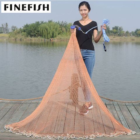 Size 2.4-7.2M With Sinker or Without Sinker Catch Fishing Net American Small Mesh Trap Cast Network Fly Hunting Hand Throw Nets ► Photo 1/5