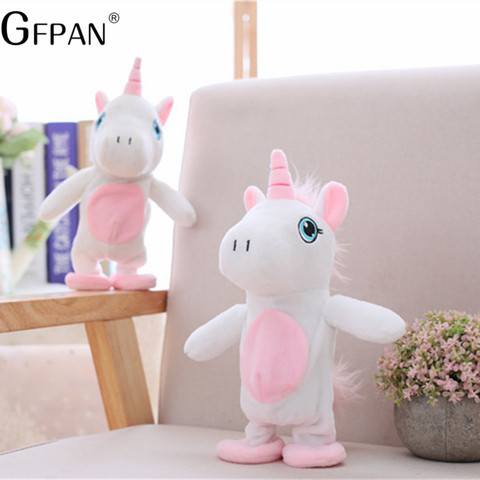 Hot Sale 25cm Magic Unicorn Walking& Talking Stuffed Animal Horse Toy Sound Record Unicorn Plush Fantasy Gift for kids ► Photo 1/6