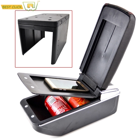 Universal Arm Rest Center Centre Console Storage Box Cup Holder Dual Layer Armrest Car Styling Leather PU ► Photo 1/6