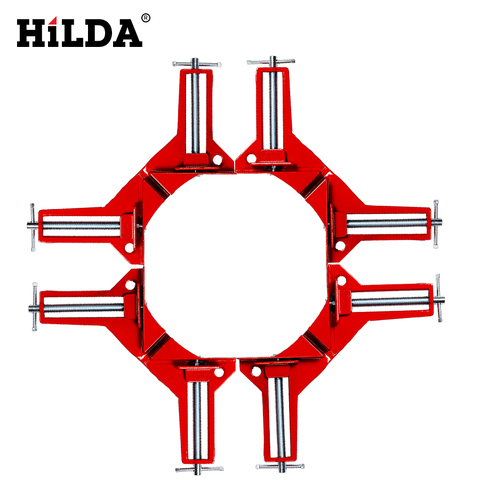 HILDA 4pcs Multifunction 90 degree Right Angle Clip Picture Frame Corner Clamp 100MM Mitre Clamps Corner Holder Woodworking ► Photo 1/6