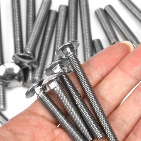M6 Carriage Bolts Stainless Steel Round Head Square Neck Screws Coach Bolt Fully Threaded ► Photo 1/5