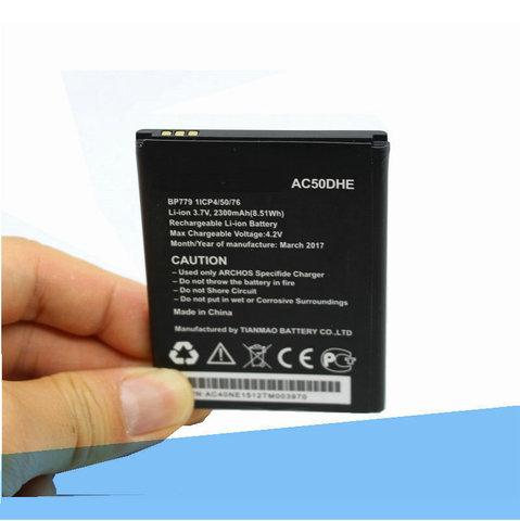 1x 2300mAh AC50DHE Mobile phone Replacement battery for ARCHOS AC50DHE 50d Helium 4G batteries ► Photo 1/4