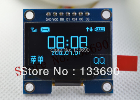 1.3 inch 128X64 OLED display module blue on black 3-wire SPI 4 wire SPI IIC interface SH1106 driver blue oled ► Photo 1/3