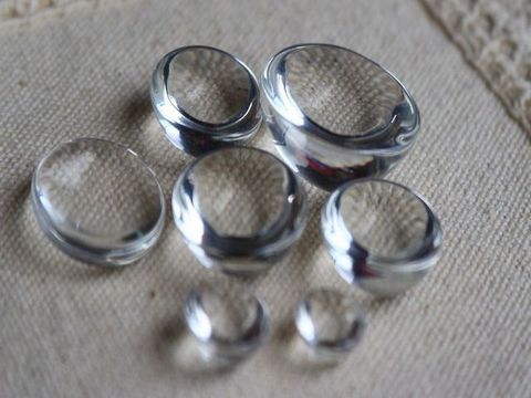 100 Transparent Flatback Glass Half Sphere Ball Cabochon 8mm ► Photo 1/6