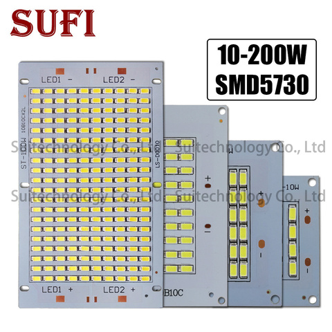 10Pcs LED pcb floodlight Source 10W 20W 30W 50W 100W 150W 200W SMD5730 LED Chip Aluminum lamp plate PCB Kit For outdoor Lighting ► Photo 1/6