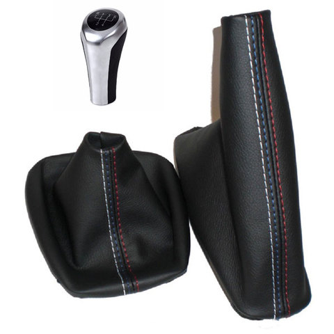 5 6 Speed Manual MT Gear Shift Knob With Real Leather Handbrake Gaiter Shift Boot For BMW 3 Series E36 E46 M3 ► Photo 1/6