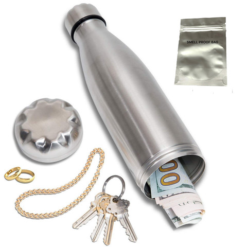 Diversion Water Bottle Can Safe Stainless Steel Tumbler Safe with a Food Grade Smell Proof Bag Bottom Unscrews to Store ► Photo 1/6