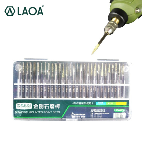 LAOA 30PCS Diamond Grinding Rods Corundum Abrasive Rods Jade Glass Engraving Head Polishing Needle For Drill Tool Hand Tool Set ► Photo 1/5