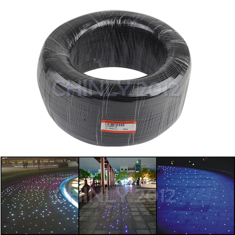 Black Cover End Glow Fiber Optic Cable 350m High Bright 0.75mm to 3mm PMMA Plastic Optical Fibers Light for Decorating Project ► Photo 1/6