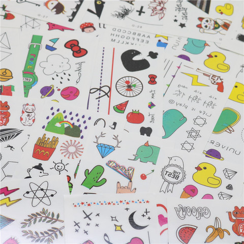 Tattoo stickers 1 Bag 30 pcs DIY stationery stickers children Tattoo Stickers office stationery Kids toys stickers ► Photo 1/6