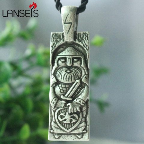 lanseis 1pcs Perun Slavic god of thunder pendant and lightning Slav Mythology Eastern Pagan Viking Warrior Tribal men necklace ► Photo 1/6