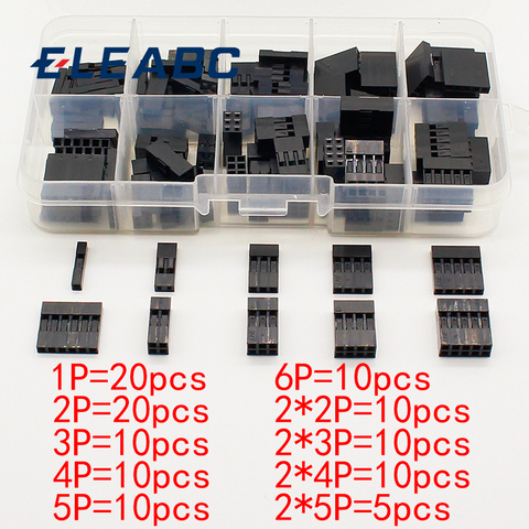 115pc Dupont sets Kit with box 1P/2P/3P/4P/5P/6P/2*2/2*3/2*4/ 2*5Pin Housing Plastic Shell Terminal Jumper Wire Connector set ► Photo 1/6