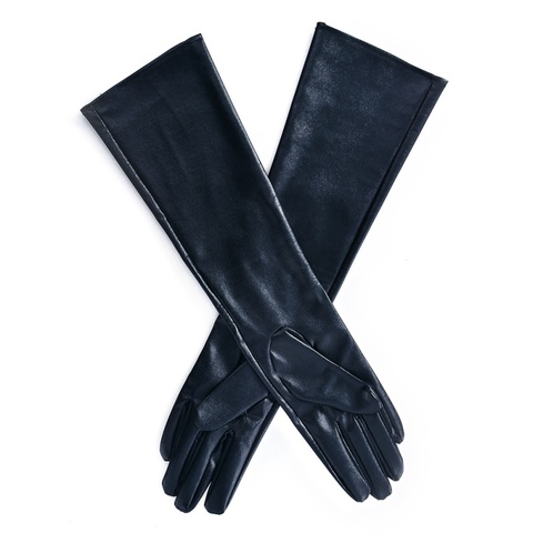 Winter Women's Long Gloves Warm Lined Finger Gloves Lady Faux Leather Elbow Gloves ► Photo 1/6