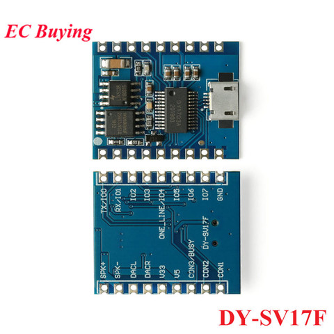 Voice Playback Module DY-SV17F MP3 Voice Module WAV Decoding 32Bit IO Trigger UART Control Storage Audio USB Download Flash ► Photo 1/6