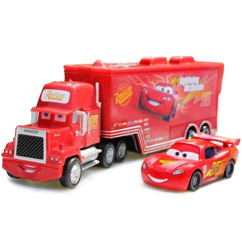 Cars 3 Metallic Lightning Mcqueen Mack Trucks & Racer Metal Toy Cars 1:55 Loose