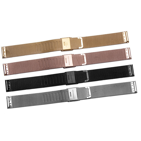 Milanese Watchband Universal Stainless Steel Metal WatchBand Strap Bracelet Black Rose Gold Silver 12 14 16 18 20 22 24mm ► Photo 1/1