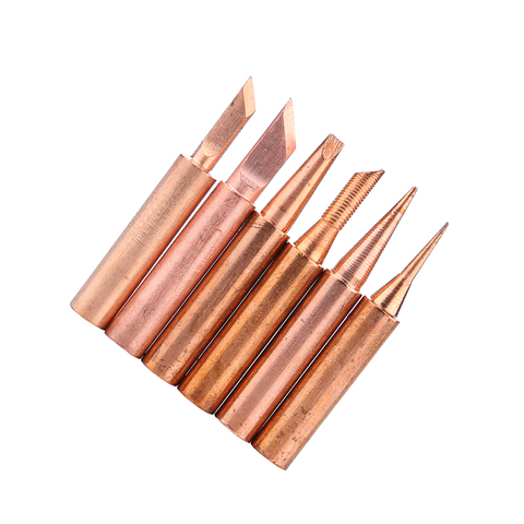 6pcs/lot 900M-T Copper Soldering Iron Tips Lead Free Solder Welding Sting For 936/937/938/969/8586/852D Soldering Station ► Photo 1/4