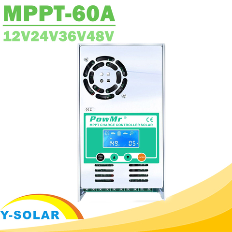 PowMr MPPT 60A LCD Display Solar Charge Controller 12V 24V 36V 48V Auto Solar Panel Battery Charge Regulator for Max190VDC Input ► Photo 1/6