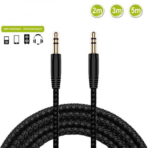 3.5mm Jack AUX Audio Stereo Headphone Extension Cables Cord 2/3/5m Male To Male Extension Cable for IPhone Earphone Car Speaker ► Photo 1/6