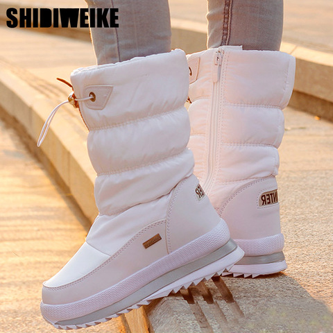 Classic Women Winter Boots Mid-Calf Snow Boots Female Warm Fur Plush Insole High Quality Botas Mujer Size 36-40 n544 ► Photo 1/6