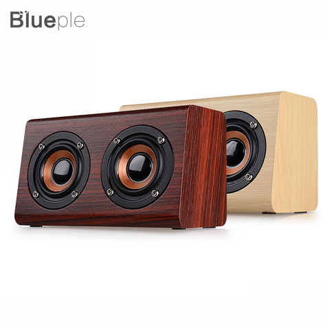 Blueple W7 Retro Wood HIFI 3D Dual Loudspeakers Bluetooth Wireless Speaker With Hands-free TF Card AUX IN for phones ► Photo 1/1