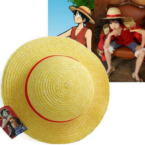 Anime  Luffy Cosplay Straw Boater Beach Hat Cap Halloween ► Photo 1/4