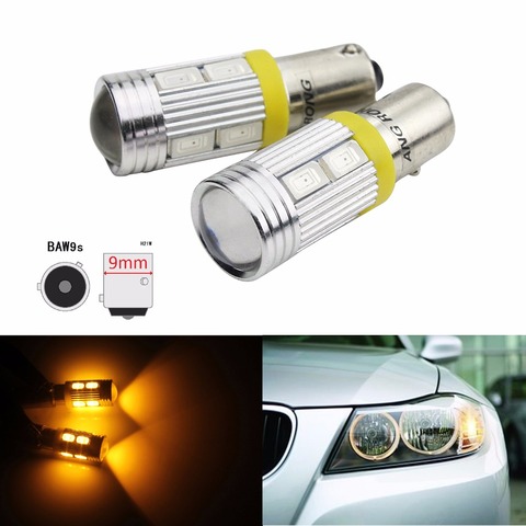 ANGRONG 2x High Power HY21W BAW9s 12146 LED Light 10SMD 5630 LED Front Indicator Reverse Light Bulbs Amber 12V ► Photo 1/1