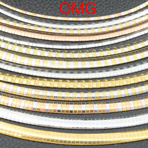 Fashion Stainless Steel Jewelry 3/4/6/8mm OMG Colorful Choker Necklace Collar Chunky For Women Trendy Snake Chain Gift For Girl ► Photo 1/5