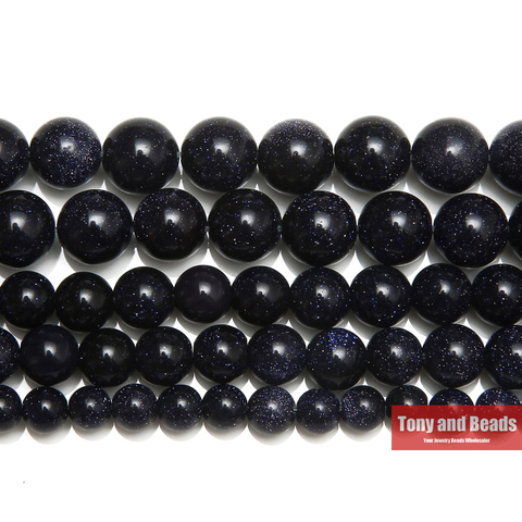 Free Shipping Natural Blue SandStone Round Loose Beads 15