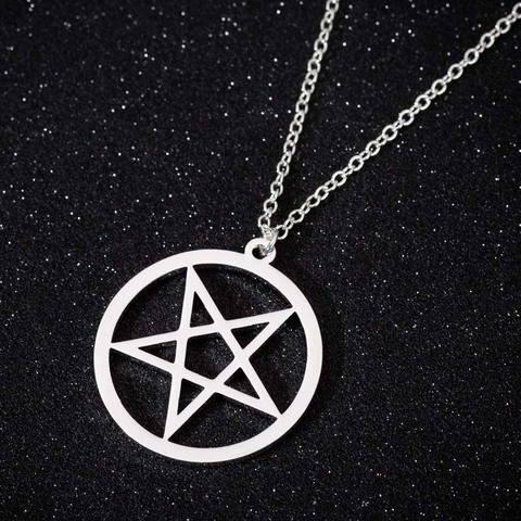 Yiustar Satanic Necklace Devil's Trap Pentagram Pentacle Retro Antique Pendant Stainless Steel Jewelry Everyday Jewellry Gift ► Photo 1/6